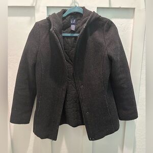 GAP Women's Charcoal‎ Hooded wool Jacket